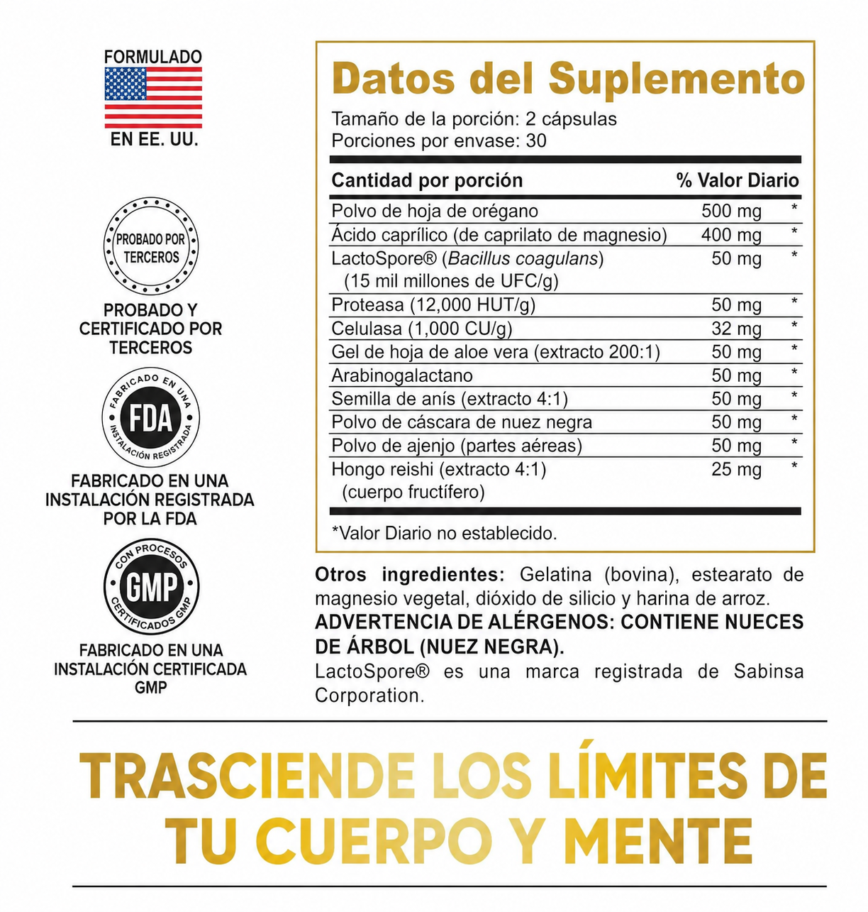 🍄 CANDIDA CLEANSE ORIGINAL 🌿 - Frasco 60 Cápsulas - Desintoxica tu cuerpo y renueva tu salud y energía