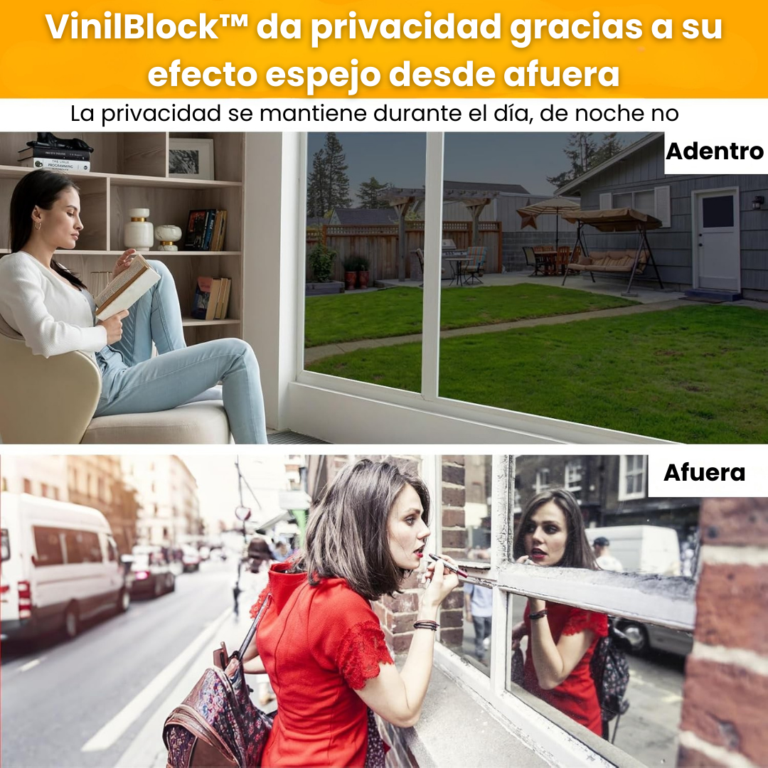 VinilBlock™ Protección UV y Efecto Espejo - Rollo de 60cm x 5mts