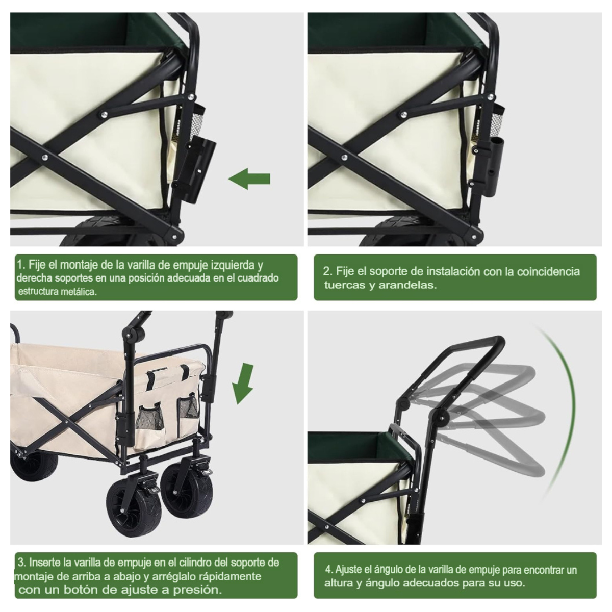 Carrito con Mango Plegable Ajustable