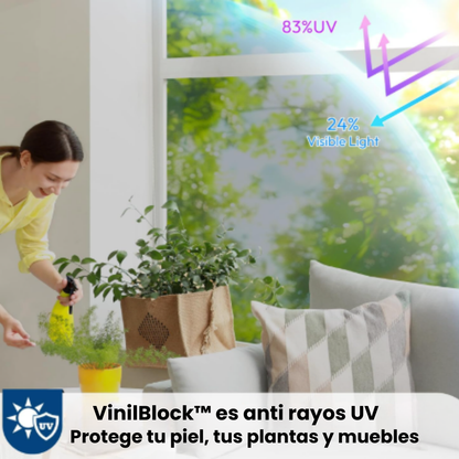 VinilBlock™ Protección UV y Efecto Espejo - Rollo de 60cm x 5mts