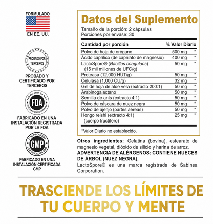 🍄 CANDIDA CLEANSE ORIGINAL 🌿 - Frasco 60 Cápsulas - Desintoxica tu cuerpo y renueva tu salud y energía