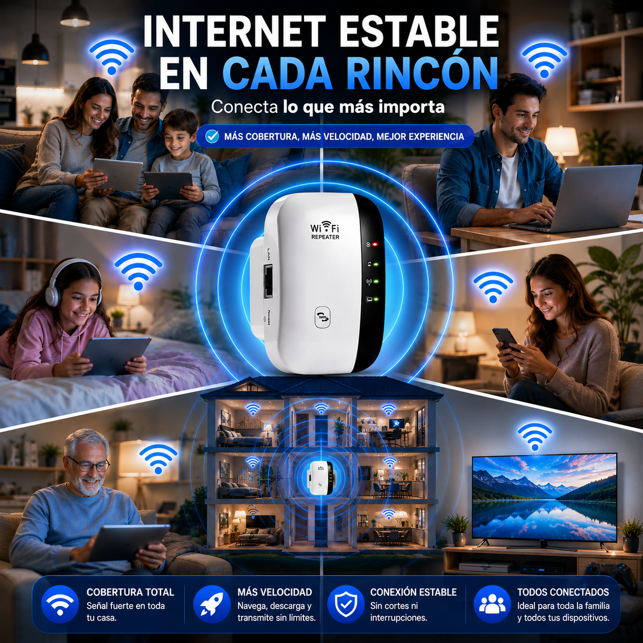 WiFi Power™ - Repetidor y Amplificador de señal WiFi