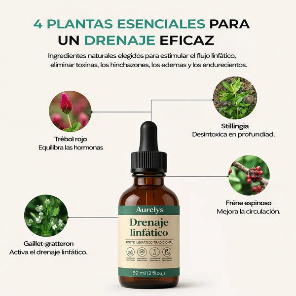 Drenaje Linfático Natural™ Frasco 60 ml - Fórmula en gotas para reducir la retención de líquidos