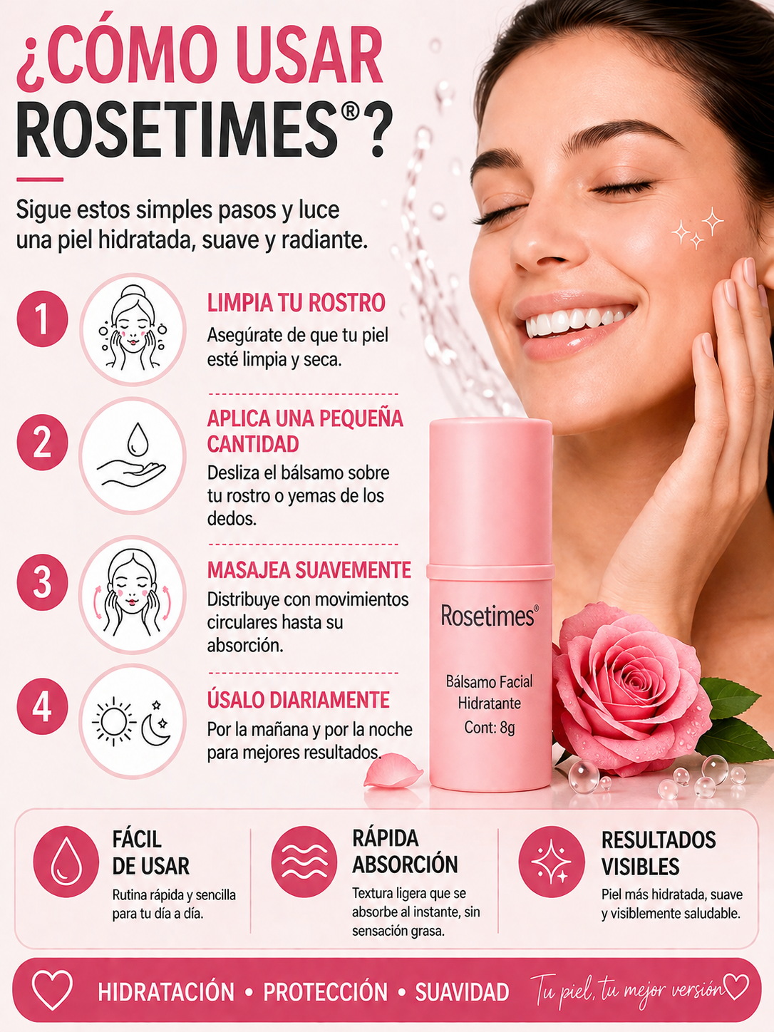 ROSETIMES™ - BÁLSAMO FACIAL HIDRATANTE ANTIEDAD