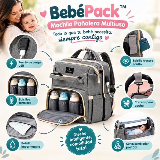 BebéPack™ ⭐ - Mochila Pañalera Multiuso para tu bebé