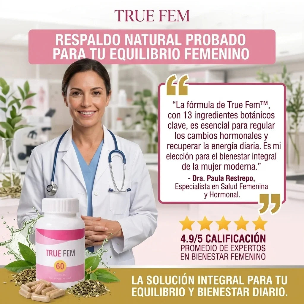 TrueFem® Balance 60 Cápsulas ORIGINAL - Recupera tu Salud Femenina y Equilibrio Hormonal + Envío Gratis