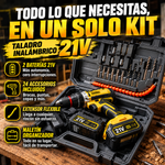 TaladroMax™ Inalámbrico + Kit con 2 Baterías y 24 accesorios